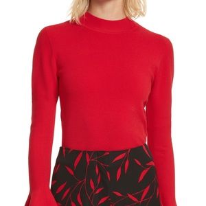 DVF Flutter Sleeve ViscoseKnit Turtleneck Pullover